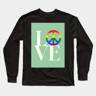 Peace and love - symbol for diversity and inclusion in green Long Sleeve T-Shirt